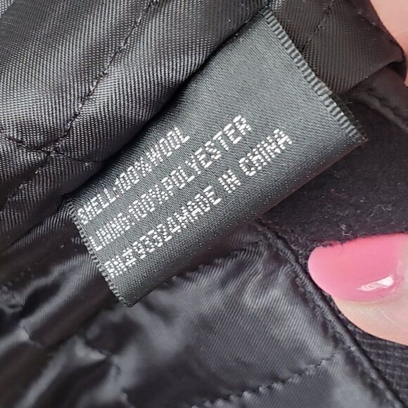 Lazetti Couture 100% Wool Coat Mens Size M Solid Black Full Zip Pockets Winter - Picture 9 of 10